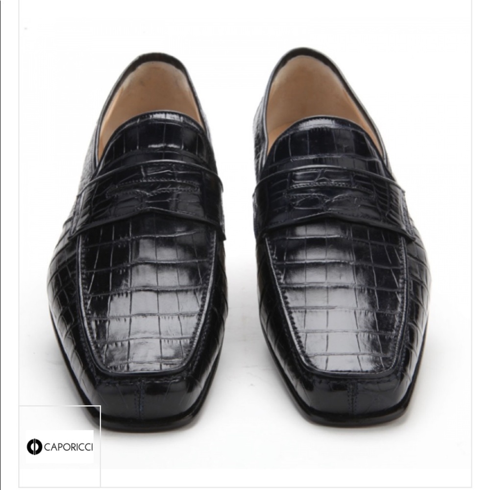 Caporicci 9961 Blk Genuine Alligator Penny Loafers - Picture 10 of 10